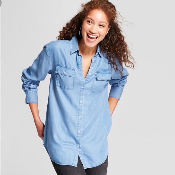 a new day Tops - A New Day Simple chambray shirt
